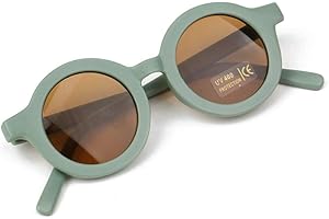 6Wcveuebuc Sommer polarisierte UV-Schutz Kinder Sonnenbrille Retro Rund Kinder polarisierte Sonnenbrille UV 400 Schutz Kinder Sonnenbrille