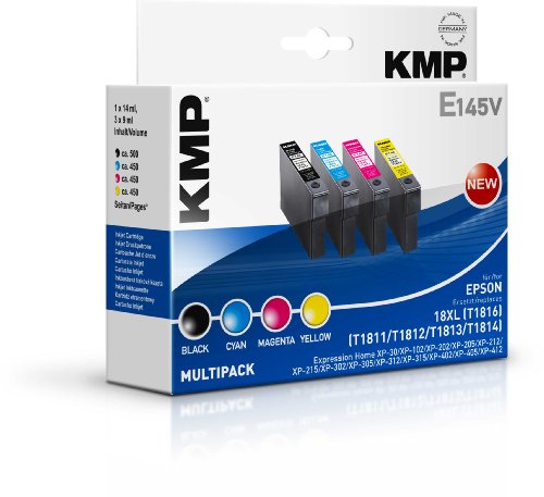 KMP E145V Patrone ersetzt 18XL T1816, Multipack, schwarz/cyan/magenta/gelb
