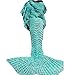 Produktbild Meerjungfrau Decke, Handgemachte Häkeln Meerjungfrau Flosse Decke für Erwachsene, Mermaid Blanket alle Jahreszeiten Schlafsack (71''x35'',Gr¨¹n-S)