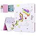 Produktbild WE LOVE CASE iPad 2 / iPad 3 / iPad 4 Hülle Leder mit Automatischem Schlaf Funktion , iPad 2 / iPad 3 / iPad 4 Smart Case Hülle Flip PU Case Im Retro und Schön Style Weiß Einhorn Muster Backcover Case Leder Klappbar Tasche Elegant Backcover PU Intern TPU Silikon Weiche Cover Stoßfest Bumper Dünn Brieftasche Wallet Schutzhülle Karten mit Magnet Hüllen Protective Bookstyle Standfunktion Anti-KratzApple iPad 2 / 3 / 4