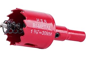 FOZOBAIY Lochsäge 30mm, Lochkreissäge mit Sechskant-Schaft und Bohrer Lochbohrer Set Bohrkrone für Holz, Rigips, Trockenbau, Kunststoffe,Universal HSS M42 Bi-Metall Lochsägen(30mm)