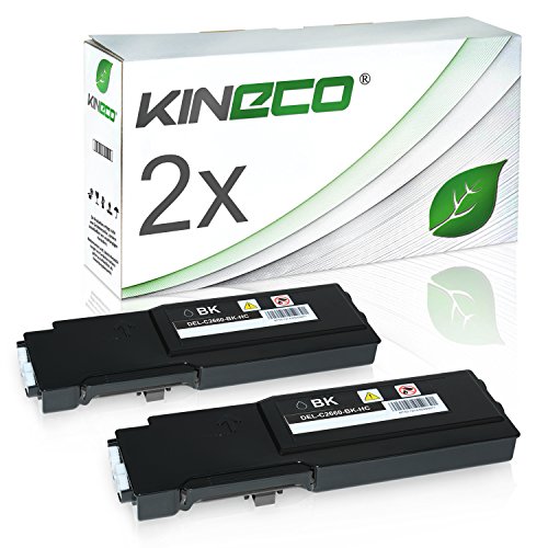 2 Toner kompatibel für Dell C2660DN, C2665DNF , C2600 Series - 593BBBM - Schwarz je 3.000 Seiten