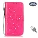 Produktbild LG K7 Handyhülle,Aireratze LG K8 Hülle PU Leder Flip Wallet Cover in Book Style Stand Case Card Slot Leder Tasche Case Karteneinschub TPU Innen 2 Separate Karteneinschub und Magnetverschluß Kratzfestes und Schmutzunempfindliches Schutz Handy Glitter Bling Diamond Butterfly Geprägte Pflanze Chinesische Malerei in Pink Hülle für LG K7/LG K8 (+ Free USB Cable)