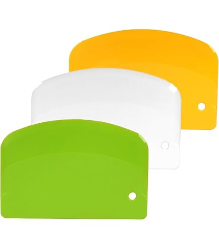 3 pezzi raschietto per impasto, raschietto, raschietto, in plastica per alimenti, per pasta di plastica, trapezoidale, raschietto pratico per pane, torte, fondente, glassa bianca