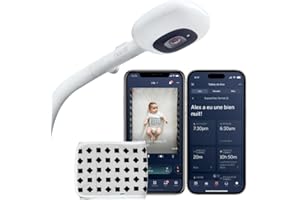 Nanit Pro Babyphone Caméra, Support et Bande Respiratoire - Caméra Bébé - 1080p Vidéo & Audio Bidirrectionnel, Moniteur Respiration - Blanc (Nanit Pro + Support au Sol)