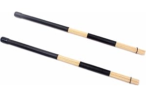 Alnicov 1 par 40 cm professionell bambu country jazzballad slagverk trummor borstar bunt trumpinnar med gummihandtag