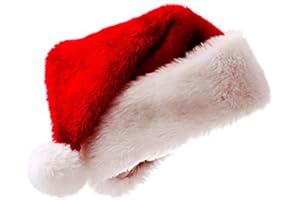 Meioro Gorro de Navidad Sombrero de Santa Claus Niño Adulto Fiesta Suministros Navidad Rojo Peluche Gorro Sombrero Adolescente