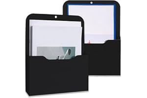 YUDOBLISS Magnetischer Aktenhalter, 2 Stück Magnetischer Stifthalter, A4 Papier Briefhalter, Kühlschrank Marker Halter, Magnetisch Prospekthalter, für Whiteboard, Kühlschrank und Haushalt, Schwarz