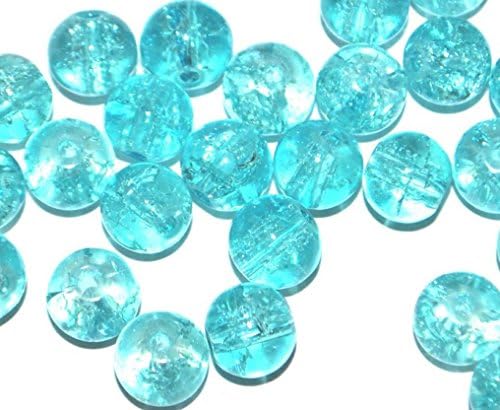 200 x 4mm Blue Glass Crackle Beads Bead Jewellery (Crafts - Jewellery Making Beads - Fashion Charms - Jewelry Accessories - Jewellery Findings) D1 by OJ Santos