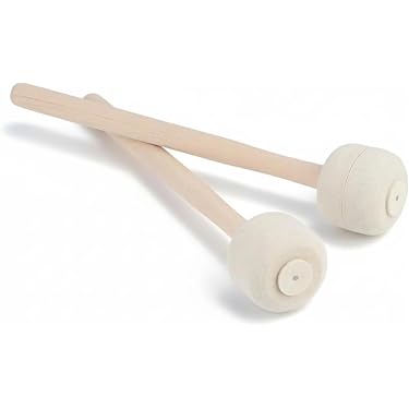 2 Maillets De Tambour Blanc Feutre - Maillets Timbale Et Percussion Pour Caisse Claire