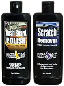 KANGAROO Dash Board Polish and Scratch Remover Wax, 200 ml, White