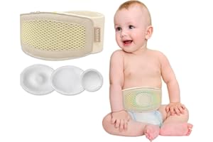 Mybow Umbilical Hernia Belt Baby, Infant Belly Button Band, Umbilical Cord Cover for Newborn Abdominal Binder, Hernia Support Truss, Belly Button Shaper, Adjustable Navel Band with 3 Compression Pad