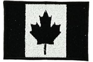 AKACHAFACTORY Naszywka łata haftowana flagą kanadyjską caanda Softair do naprasowania plecak, czarna