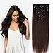 S-noilite 16" 18" 20" 22" 8PCS Clip In Human Hair Extensions 100% Remy Real Human Hair Straight Various Colors for Women Beauty (16"-65g, 02# Dark Brown)