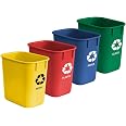 Acrimet Poubelle, bac de bureau, 12 litres/13 quarts/3,25 gallons (plastique) (couleur bleue) (lot de 4 Acrimet Poubelle, bac de bureau, 12 litres/13 quarts/3,25 gallons (plastique) (couleur bleue) (lot de 4