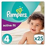 Pampers Active Fit Gr.4, 8-16kg, 25 Windeln, 4er Pack (4 x 25 Stück),1 Packung = 1 Impfdosis