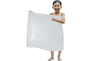 IHRAM Filt 2-delad vit handduk Hajj Umrah män pojke tonåring Ahram (barn (75 x 150 cm)