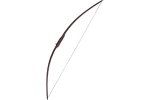 Battle-Merchant Agincourt - Arco lungo ambidestro, 180 cm - 70 pollici, marrone scuro con tendini in avorio, arco da guerra da 25 a 40 kg, peso di trazione