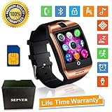 Smartwatch Bluetooth Smart Watch SN06 mit Touchscreen Kamera SIM-Karte Slot Fitness Tracker Sport Uhr für Samsung LG Sony Huawei Xiaomi Android phones iPhone ios für Damen Herren Kinder (Schwarz)