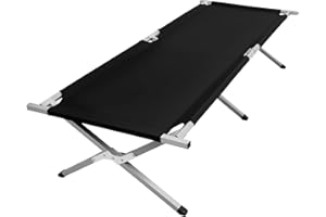 CHENDY Camping Bed, Camping Beds for Adults with Storage Bag, Portable and Lightweight Camp Bed for Outdoor Traveling, Hiking, Office Nap, Easy to Set up (Black)