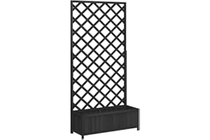 ‎VIDAXL vidaXL Pflanzkübel mit Spalier, Pflanzgefäß mit viel Platz, Pflanzenkasten für Garten Terrasse, Blumenkasten Pflanztopf, Schwarz Massivholz Tanne