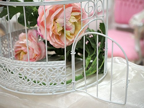 Briefbox Voliere Hochzeit Deko Käfig Eisen Weiß Tischdeko Landhaus Vintage Garten - 7