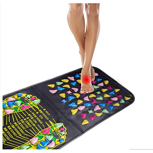 Morningsilkwig Reflexologia Paseo piedra pies dolor de pierna aliviar alivio salud pie masajeador colchoneta estera de acupresión Pad massageador (69X35cm)