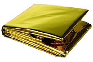 BE-TOOL Foil Blanket, Medi Emergency Foil Blanket, Reflective&Thermal Safety, Emergency First Aid, Survival Blankets for Camping, Outdoors, Hiking, Survival, Marathons (1 Pcs, Gold)