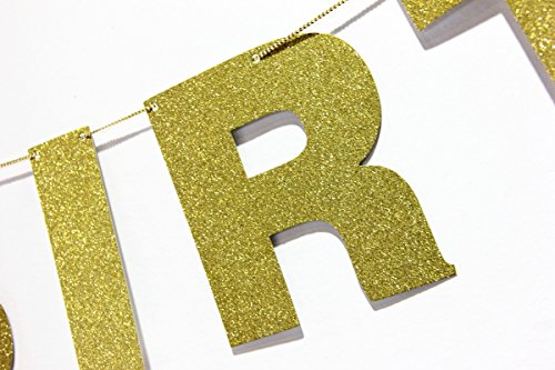 SUNBEAUTY 3 Meter Gold Glitter HAPPY BIRTHDAY Girlande Geburtstag Deko - 5