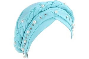 LIUPUUDLY Turban Damen Chemo Mode Kopftuch Kopfbedeckung mit Perle Beanie Mütze Haarausfall Hut Schlafmütze