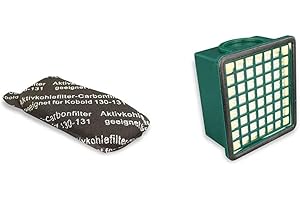 MISTERVAC Juego de filtros para Vorwerk Kobold VK 130, 131 con eléctrico Cepillo EB 350 351, Recambio Aspiradora
