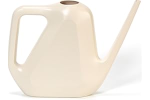‎PLASTIA Plastia Gießkanne Klein für den Zimmerpflanzen 1,6 L - Blumengießkanne aus Recyceltem Kunststoff - Giesskanne mit Langem Ausgießer für Einfache Bewässerung, Elfenbein