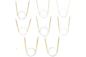 YXHZVON Aiguilles Circulaires Bambou, 8 Paires d'Aiguilles à Tricoter Circulaires à Double Pointe 60 cm avec Tubes en Plastique Transparent pour Débutants et Professionnels（2/2,5/3/4/5/6/7/8 mm)