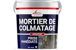 Mortier anti infiltrations eau ciment enduit prise rapide stop fuite béton colmatage Scellement drain réparation tuyau ARCASTOP - 5 kg - ARCANE INDUSTRIES