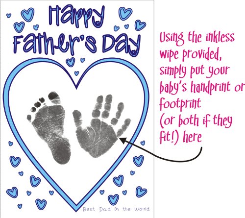BabyRice Make your Own Father's Day Card using YOUR Baby's Hand and Footprints Inkless Wipe Kit