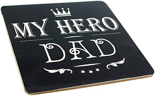 SHJ "My Hero Dad" Black And White Cork Drink Coaster SC1016