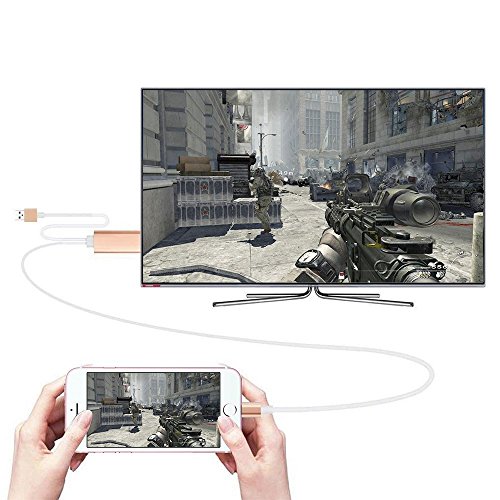 1080P 8 Pin zu HDMI Konverter Adapter MHL zu HDMI Kabel HDTV Adapter USB-Kabel für iPhone 5 6 6S 7 Plus (Gold) - 5