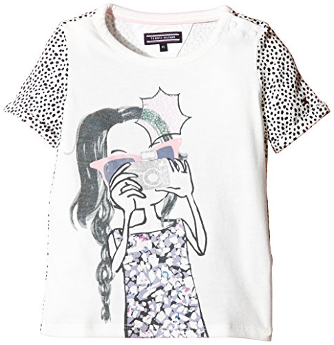 Tommy Hilfiger Baby-Girls Dinah Mini CN Knit Short Sleeve T-Shirt, Off-White (Snow White), 6-9 Months (Manufacturer Size:74 cm)