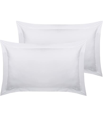 NTBAY 2 Pack 100% Brushed Microfiber Oxford Pillowcases, 1800 Super Soft And Cozy, Wrinkle, Fade, Stain Resistant King Oxford Pillow Cases | Hotel Quality Pillow Shams, 50x90 Cm, White