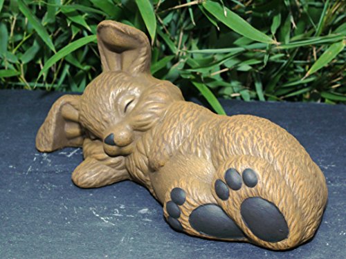 Steinfigur Hase schlafend – Hellbraun, Figur, Deko, Garten, Osterdeko, Osterhase - 3