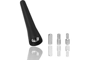 TREETRIBE 1Pcs 6.5cm Car Antenna Mast Universal,Radio RoofAntenna Replacement,Car AM/FM Radio Mini Short Aerial Antenna, with 3 Screws (M4, M5, M6) for Fits All Vehicle Models