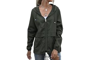 BALEMS Veste de pluie légère et imperméable pour femme - Respirante - Pliable - Coupe-vent - Veste softshell avec poches