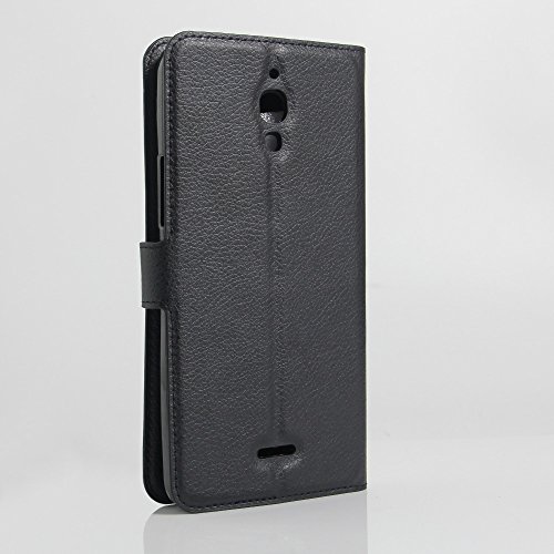 SMTR Alcatel One Touch Pixi 4 8050D  6 inch   3G  Cartera Fundas de PU Cuero Flip  Standing Leather Wallet Case Cover Carcasa Funda con Ranura de Tarjeta Cierre Magn  tico y funci  n de soporte para Alcatel One Touch Pixi 4 6 inch  Negro