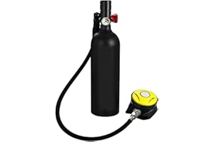 Dmuzsoih 35×9CM 1L Scuba Diving Tank Gear Device - Diving Cylinder, ni Tank Dive Scuba, Underwater Scuba Oxygen Cylinder, Diving Breathing Training Tank, Air Buddy Diving Systems For 15-20 Minutes