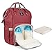 Produktbild Baby Wickelrucksack Wickeltasche mit Wickelunterlage Multifunktional Oxford Große Kapazität Babyrucksack Kein Formaldehyd Reiserucksack für Unterwegs (Rot)