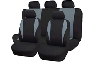Flying Banner Fahion Universal Car Seat Cover 8 Colors Full Seat Covers 9Pcs/Set for Car (Grey)