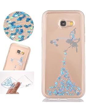 Sycode Galaxy A5 2017 Glitzer Hülle,Galaxy A5 2017 Handyhülle,Transparent Crystal Glitzer Bling Blau Fee Fairy...