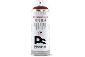 PINTUSOL Pintura Impermeabilizante Rojo Teja en Spray, Protección Antihumedad, Sellado Duradero, Resistencia Radiación, Fácil Aplicación, Pintura Acción Impermeable Profesional Espray 400ml
