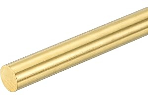 sourcing map 1 Pcs 5/8"(16mm) Dia Brass Solid Round Rod, 4"(102mm) Length H62 Brass Lathe Bar Stock Round Brass Rod for DIY Crafts Industry Construction