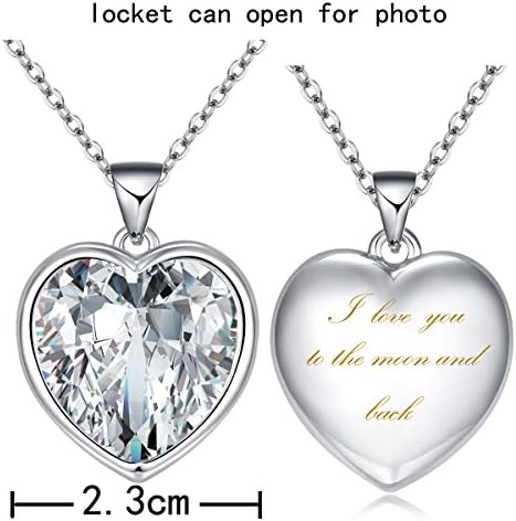 Heart of the Ocean Heart Lockets for Women Photo Necklaces for Women 18 inch Chain